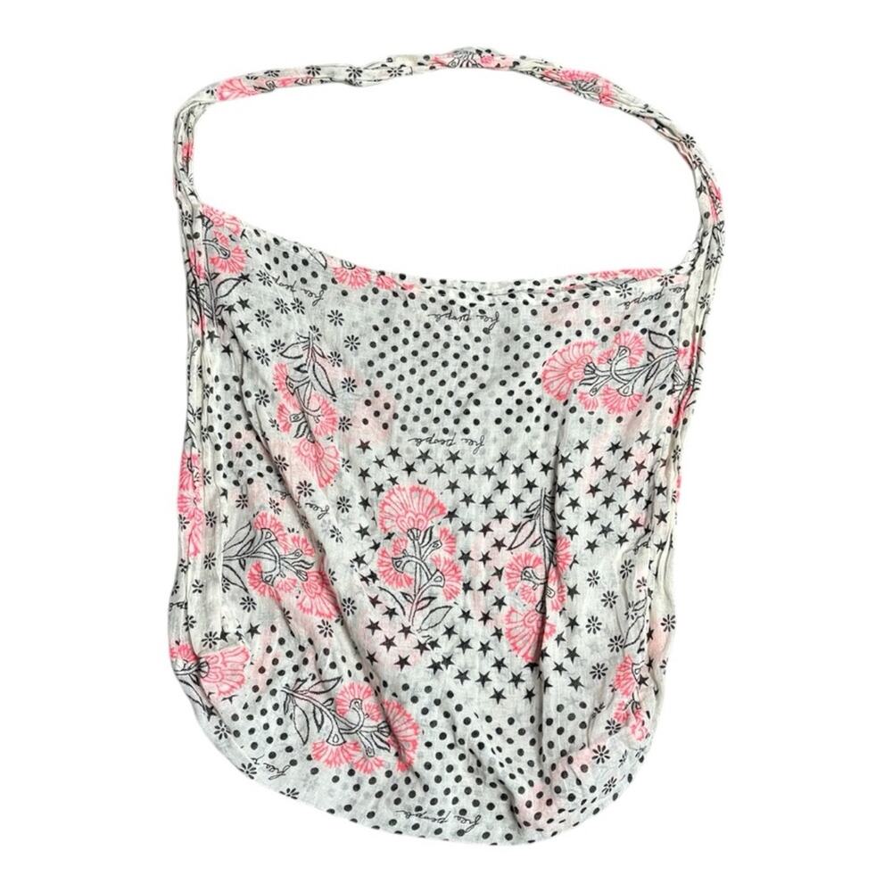 Free People Black Pink Printed Large Lightweight Shoulder Bag